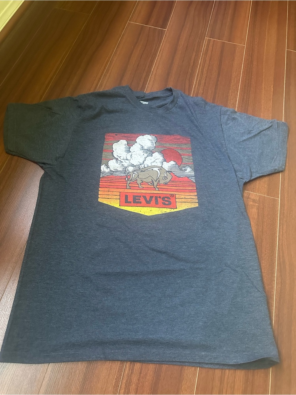 Levi's Dark Heather Gray Graphic Sunset Logo Tee